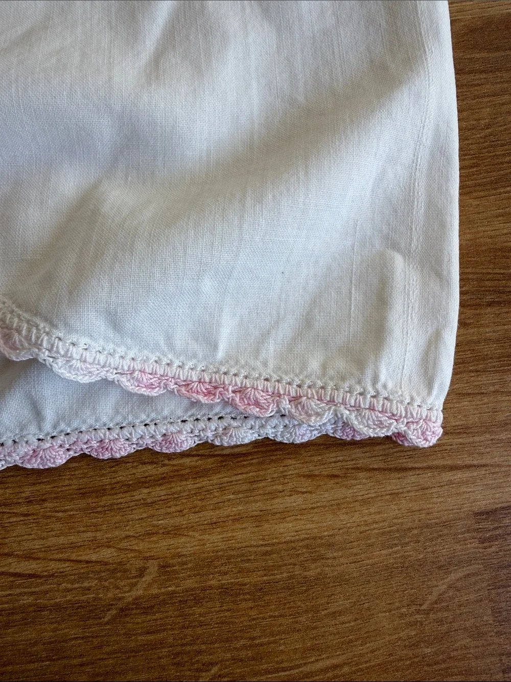 Vintage Southern Belle Embroidered Pillowcase Crochet Lace Skirt Cottagecore